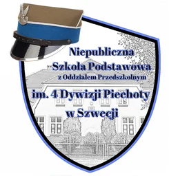 Logo szkoły NIEPUBLICZNA SZKOŁA PODSTAWOWA Z ODDZIAŁEM PRZEDSZKOLNYM IM. 4 DYWIZJI PIECHOTY W SZWECJI