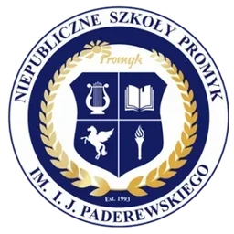 Логотип школы NIEPUBLICZNA SZKOŁA PODSTAWOWA PROMYK SZKOŁA JAK DOM Z ODDZIAŁAMI DWUJĘZYCZNYMI IM. IGNACEGO JANA PADEREWSKIEGO W SZCZECINIE